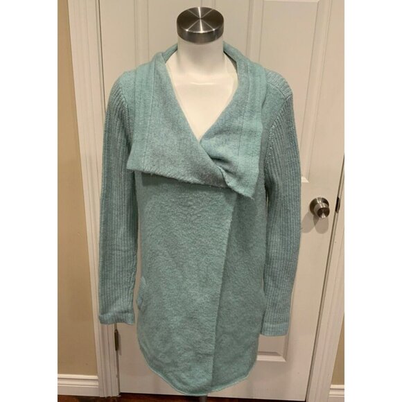 La Fee Verte Anthropologie Light Blue Wrap Cardigan W/ Pockets, Size Medium - Picture 1 of 7